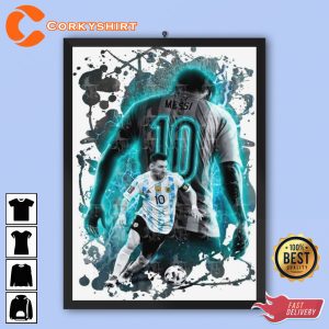 M10 Lionel Messi Hisory 100th International Goal For Argentina Poster