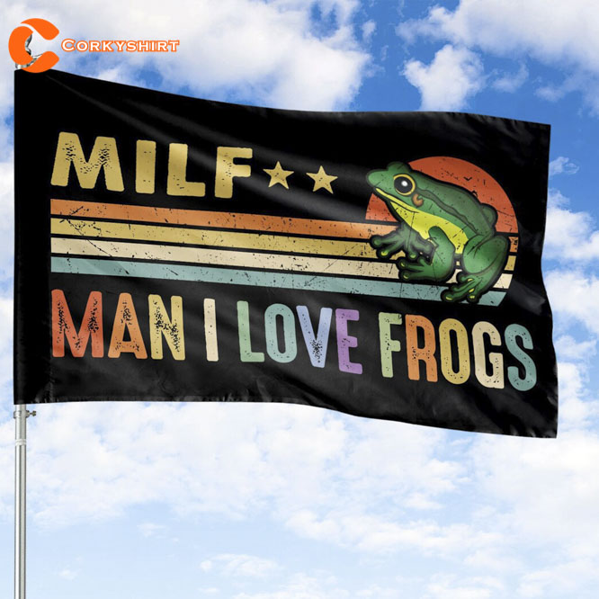 MILF Man I Love Frogs Flag Funny Saying Frog Amphibian Lovers 1