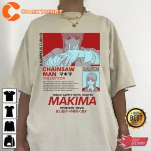 Chain Devil Makima Red Aesthetic Gift For Anime Lover T-Shirt