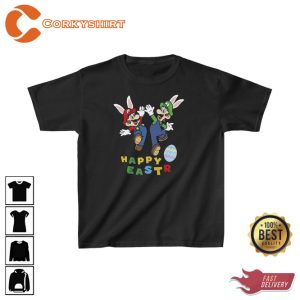 Mario and Luigi Happy Easter T-shirt2