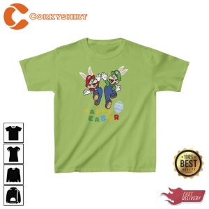 Mario and Luigi Happy Easter T-shirt3