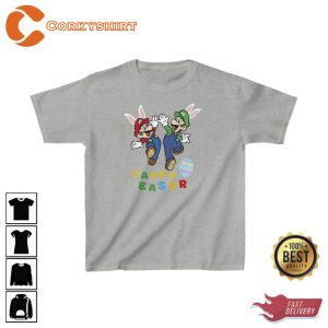 Mario and Luigi Happy Easter T-shirt6