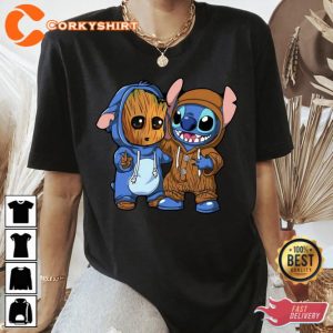 Marvel Baby Groot and Stitch Costume Best Friends Shirt 1
