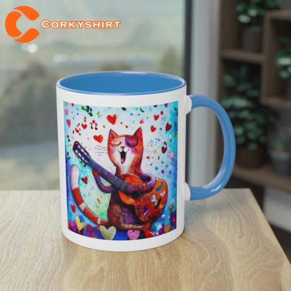Musical Chill Cat Gift for Cat Lovers Music Fans Coffee Mug