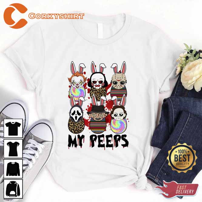 My Peeps Horror Movie Character Easter Shirt1