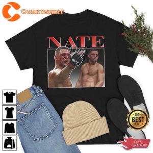 NATE DIAZ UFC Khamzat vs Diaz Vintage Retro 90s Bootleg Design Shirt