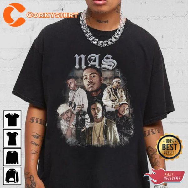 Nas Rapper Hip Hop 90s Style Graphic Unisex Gifts T-Shirt
