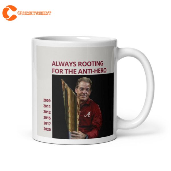 Nick Saban Taylor Midnights Album Cover White Gossy Coffee Mug