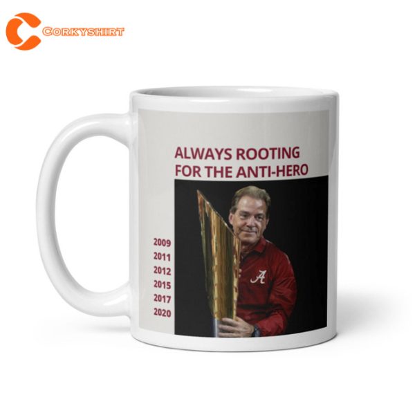 Nick Saban Taylor Midnights Album Cover White Gossy Coffee Mug