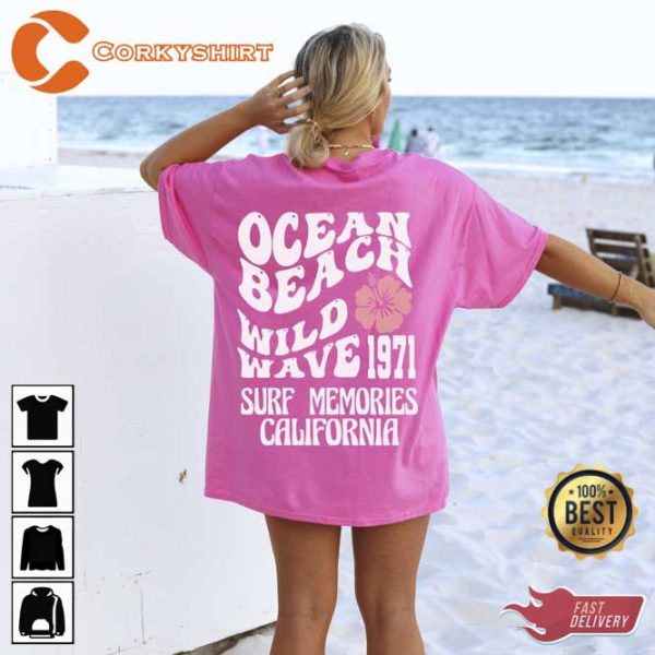 Ocean Beach Wild Wave 1971 Surp Memories California Shirt