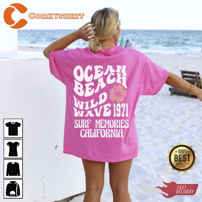 Ocean Beach Wild Wave 1971 Surp Memories California Shirt (1)