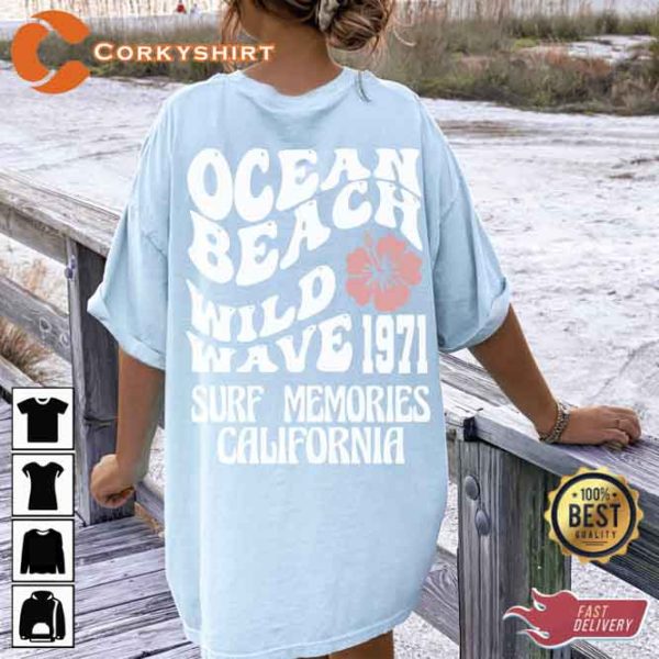Ocean Beach Wild Wave 1971 Surp Memories California Shirt