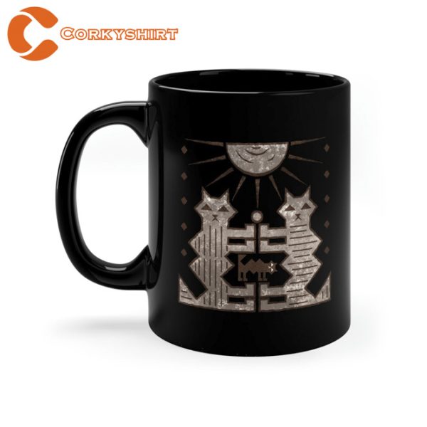 Old World Cats Black Ceramic Mug
