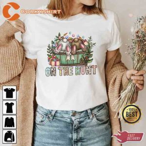 On The Hunt Easter Bunny Graphic Tees