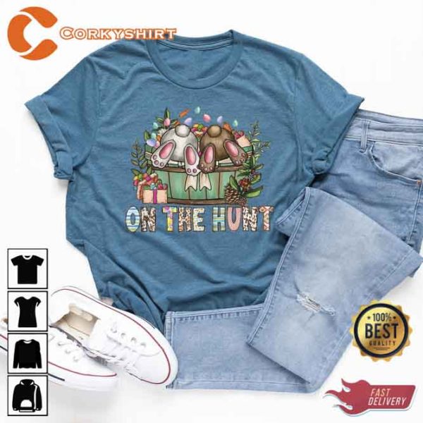 On The Hunt Easter Bunny Graphic Tees