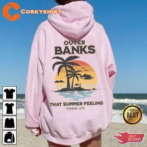Outer Banks OBX Vintage Style Beach Summer Sunset Palm Trees Hoodie1