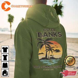 Outer Banks OBX Vintage Style Beach Summer Sunset Palm Trees Hoodie3