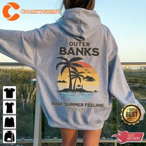 Outer Banks OBX Vintage Style Beach Summer Sunset Palm Trees Hoodie5