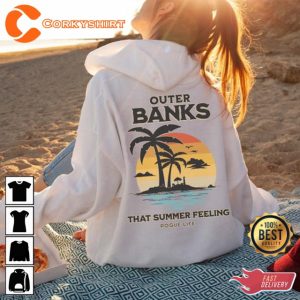 Outer Banks OBX Vintage Style Beach Summer Sunset Palm Trees Hoodie6