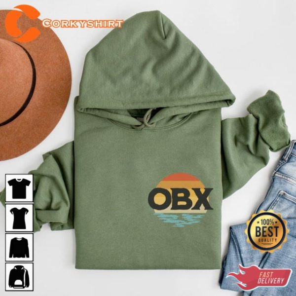 Outer Banks OBX Vintage Style Beach Summer Sunset Palm Trees Hoodie