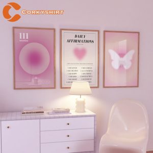 Pink Aura Poster Set of 3 Affirmation Poster