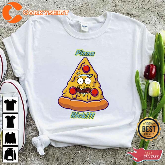 Pizza Rick Funny Cartoon Memes Rick And Morty T-Shirt