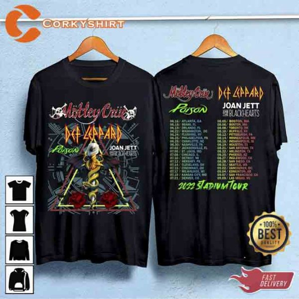 Motley Crue Def Leppard Shirt Poison Joan Jett The Blackheart T-Shirt