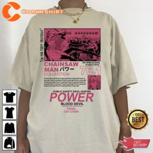Denji Power Devil Aesthetic T-Shirt Gift For Anime Lover
