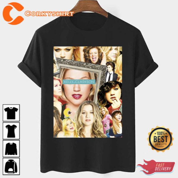 Queen Of Cover Kelly Clarkson Idol Collage Retro Unisex T-Shirt