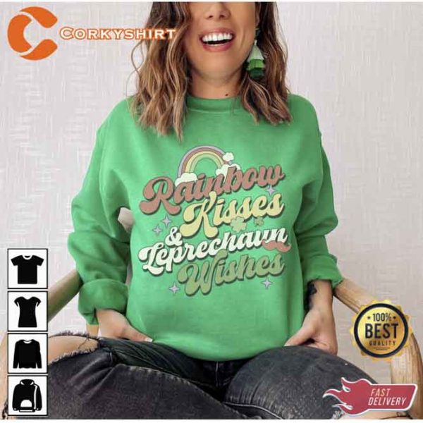 Rainbow Kisses and Leprechaun Wishes Sweatshirt