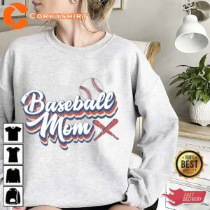 Retro Baseball Mom T-Shirt Gift For Mom 2