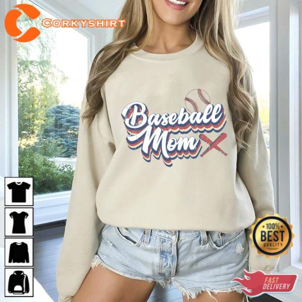 Retro Baseball Mom T-Shirt Gift For Mom
