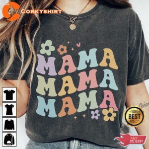 Retro Floral Mama Shirt Mothers Day