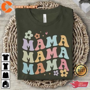 Retro Floral Mama Shirt Mothers Day 3