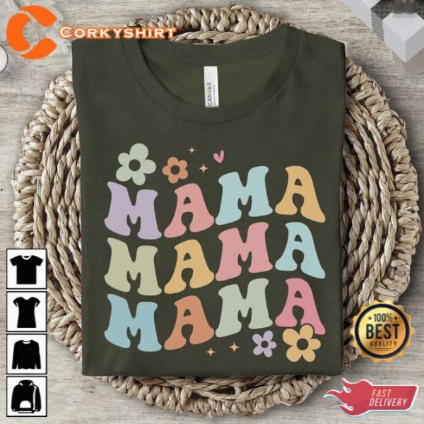 Retro Floral Mama Shirt Mothers Day