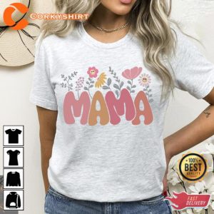 Retro Mama Floral Shirt Mothers Day Gift 1