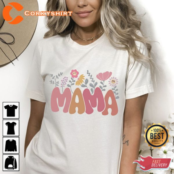 Retro Mama Floral Shirt Mothers Day Gift