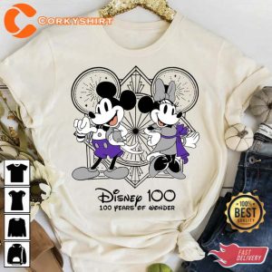 Retro Mickey and Minnie Mouse Disney 100 Years Of Wonder Shirt 2
