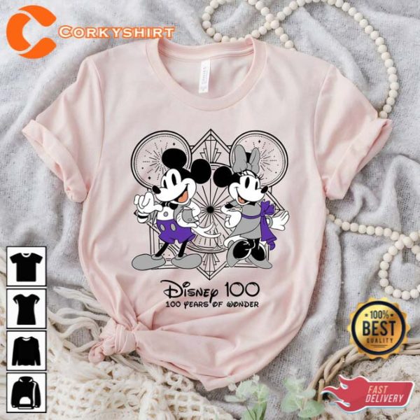 Retro Mickey and Minnie Mouse Disney 100 Years Of Wonder Shirt
