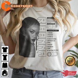 Rihanna Tracklist Song Vintage Unisex Shirt 2