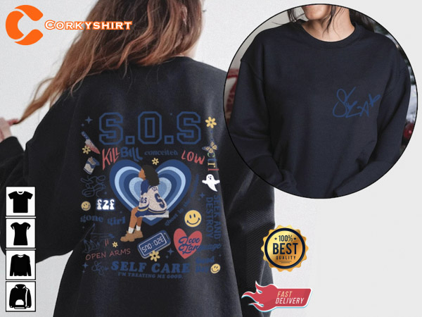 SZA Full Tracklist SOS 2 Sides Sweatshirt