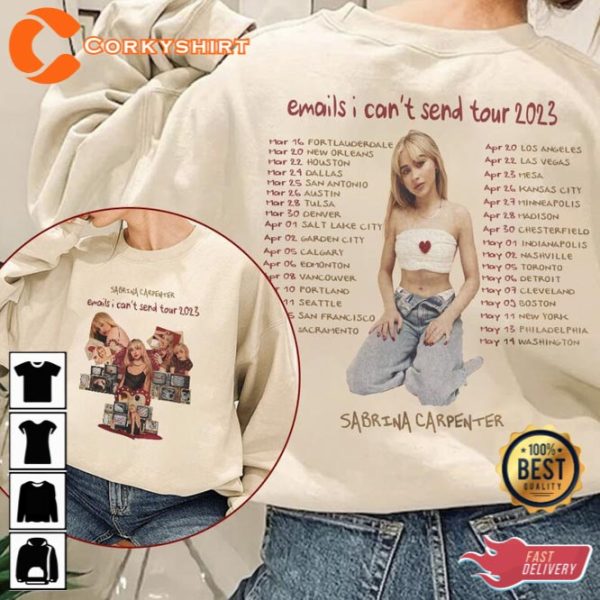 Sabrina Carpenter Emails I Cant Send Tour 2023 Shirt