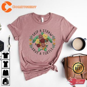 Save A Turtle Flower Planet Tee Earth Day Tshirt