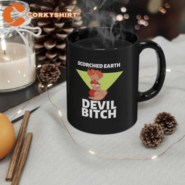 Scorched Earth Devil Bitch Black Mug Behavior