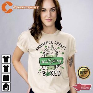 Shamrock Shakes and Getting Baked Unisex T-Shirt3