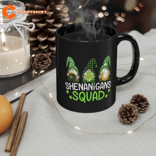 Shenanigans Squad Gnomes Shamrock Happy St Patricks Day Coffee Mug