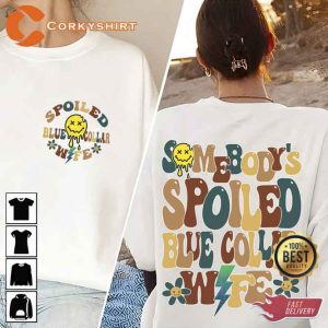 Somebody’s Spoiled Blue Collar Wife Cute Funny Pattern Sweatshirt