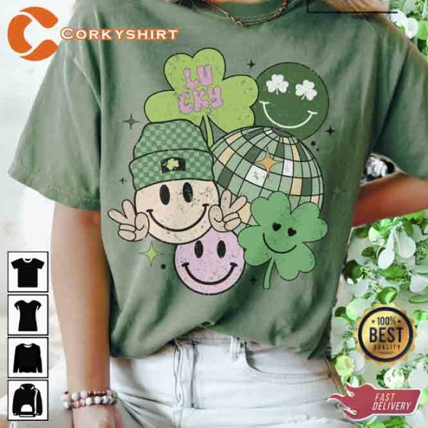 St Patricks Day Checker Smiley Unisex T-shirt