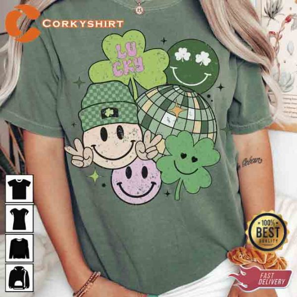 St Patricks Day Checker Smiley Unisex T-shirt