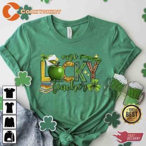 St Patrick's Day One Lucky Teacher Shirt (3)